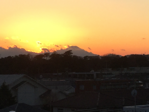 教室から見えた富士山